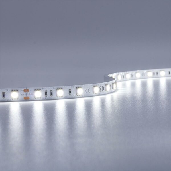 LED Streifen kaltweiß 6000 Kelvin 24 Volt 5 Meter 14,4W/m 60LED/m 10mm IP20