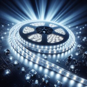 LED Streifen kaltweiß 6000 Kelvin 24 Volt 5 Meter 14,4W/m 60LED/m 10mm IP20