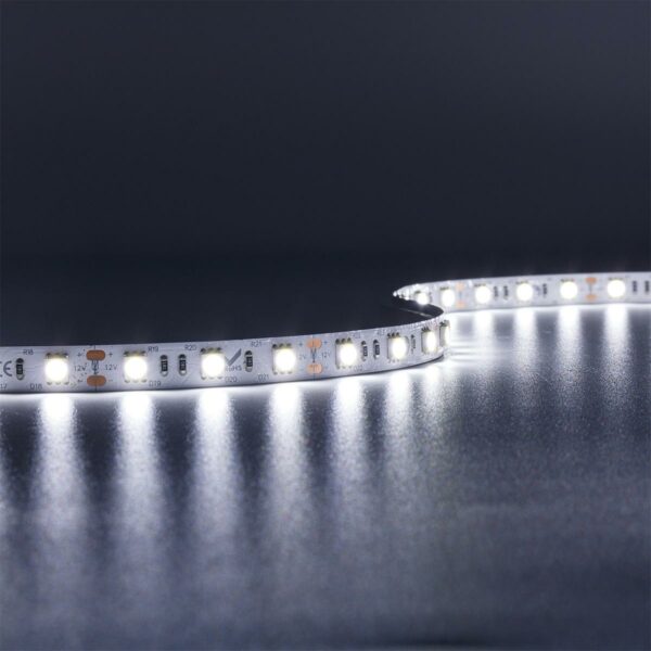 LED Strip kaltweiß 6000 Kelvin 12 Volt 5 Meter 14,4W/m 60LED/m 10mm IP20