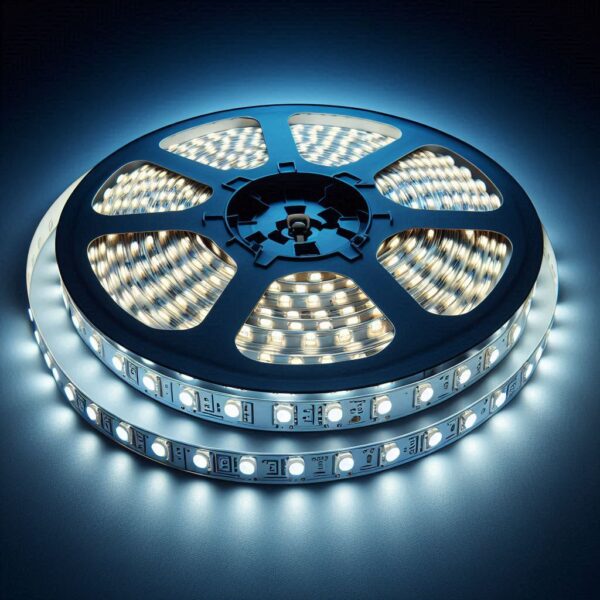 LED Strip kaltweiß 6000 Kelvin 12 Volt 5 Meter 9,6W/m 120LED/m 8mm IP20