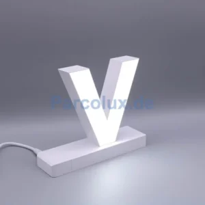 LED Buchstaben kleines v für abcMix Click 125mm Arial 6500 Kelvin tageslichtweiß