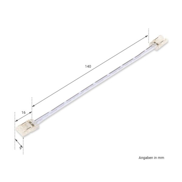 Verbindungskabel für LED COB Streifen 150mm 2Pin 8mm IP20