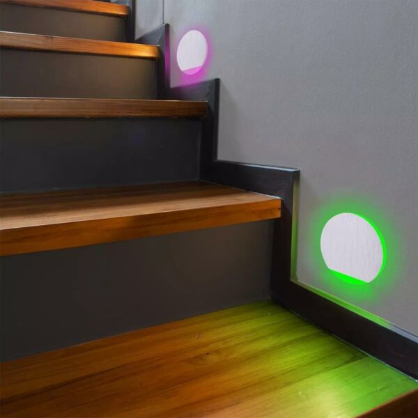 LED Treppenleuchte IP44 Alu-gebürstet - Lichtfarbe: RGB Warmweiß 3 Watt - Lichtaustritt: Orbis