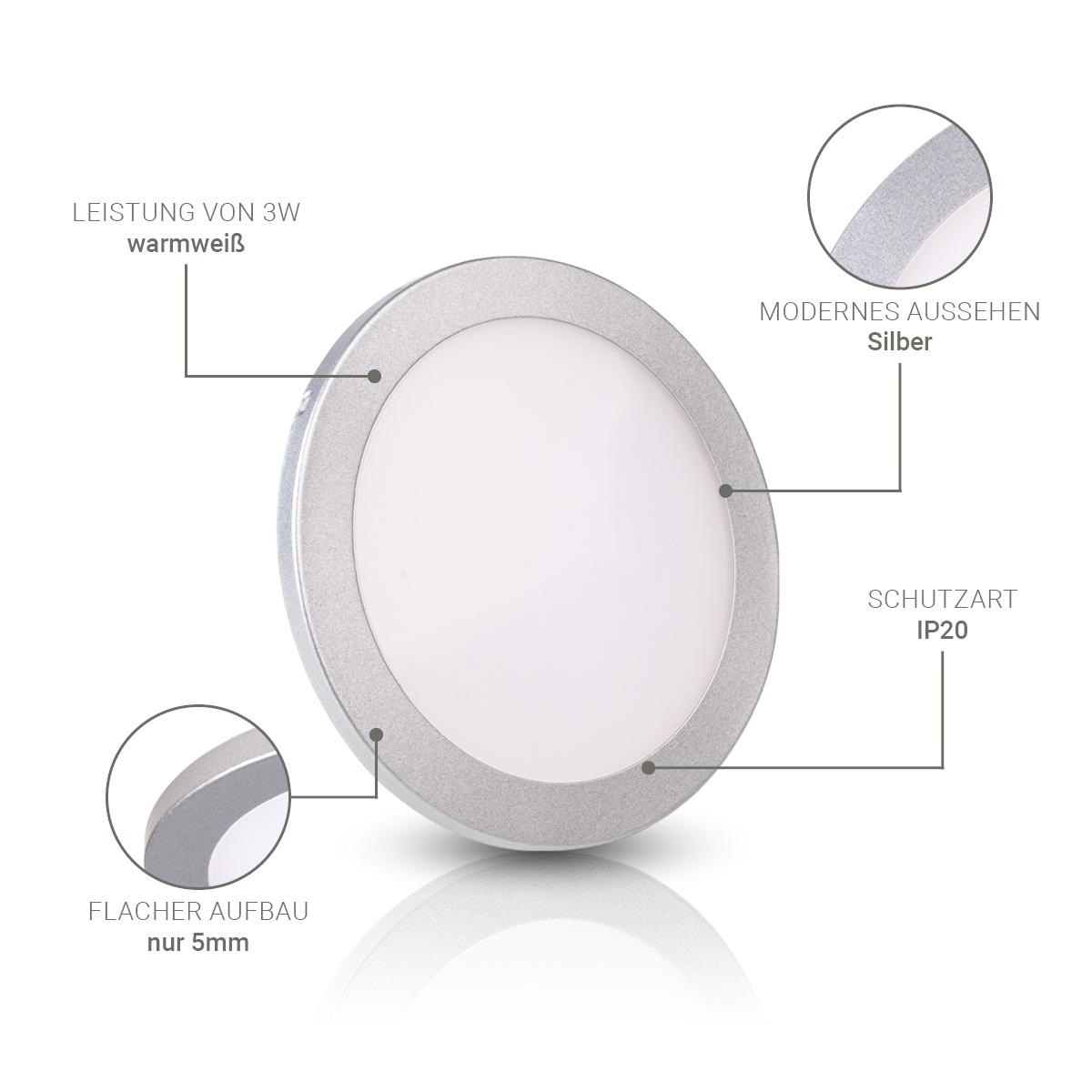 LED Mini Panel rund warmweiß - Parcolux.de