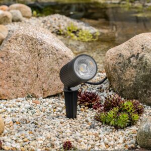 LED Gartenstrahler mit Erdspieß warmweiß 10 Watt 3000 Kelvin IP67 230 Volt 1.8m Kabel mit Stecker