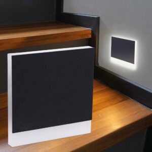 ⭐LED Treppenstufenleuchte 230V Wandleuchte eckig schwarz Lichtfarbe neutralweiß 4000 Kelvin 1,5 Watt