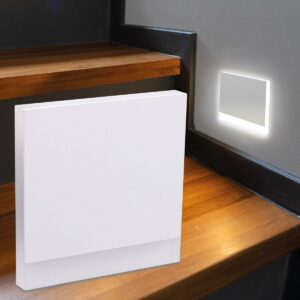 ⭐Treppen Stufen Beleuchtung eckig weiß – Neutralweiß 1,5W – Lichtaustritt: Orbis