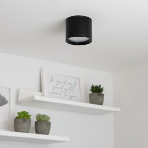 Deckenleuchte GX53 IP44 in schwarz rund ohne Leuchtmittel