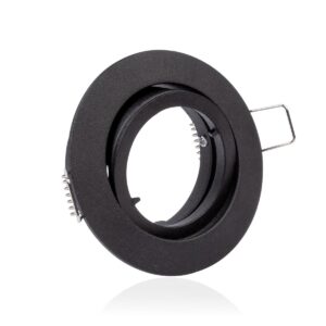 GU10 Einbaurahmen rund schwarz, schwenkbar, Ring, Bajonettverschluss