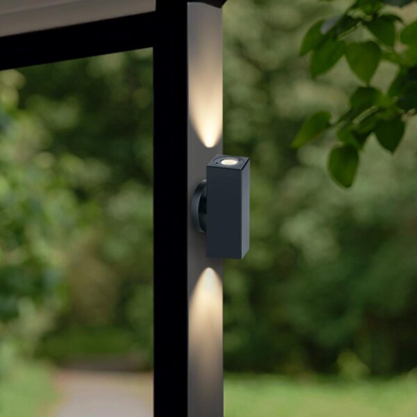Außenleuchte dimmbar | IP65 | 2700 Kelvin Warmweiß | eckig | Anthrazit