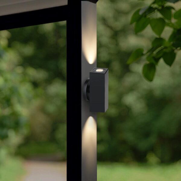 Außenleuchte dimmbar | IP65 | 2700 Kelvin Warmweiß | eckig | Schwarz
