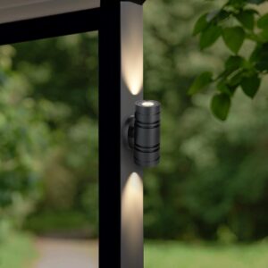 Außenleuchte dimmbar | IP65 | 2700 Kelvin Warmweiß | rund | Schwarz