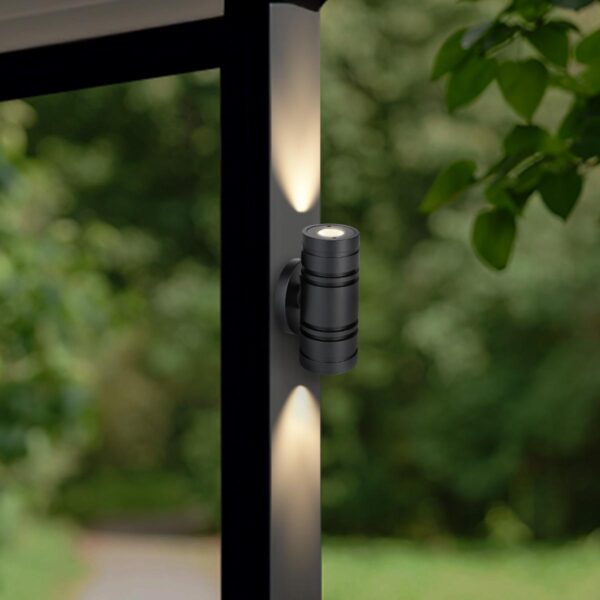 Außenleuchte dimmbar | IP65 | 2700 Kelvin Warmweiß | rund | Schwarz