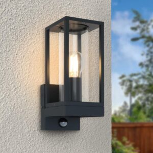 Außenwandleuchte mit Bewegungsmelder E27 | Anthrazit RAL 7016 | IP44
