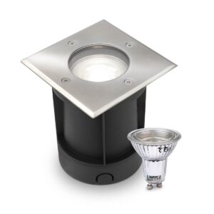 LED Bodeneinbaustrahler dimmbar eckig IP67 neutralweiß 4000K 230V