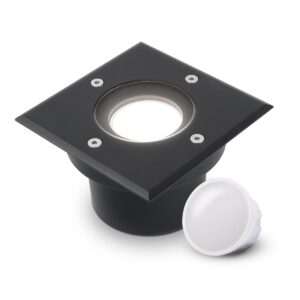 LED Bodeneinbaustrahler flach | dimmbar | IP67 | neutralweiß 4000K | schwarz | eckig | 230V