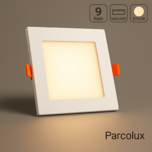 LED Einbau Panel eckig flach weiß warmweiß 3000K 9Watt 145x145mm