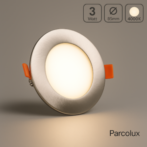 LED Einbau Panel rund flach silber neutralweiß 4000K 3 Watt Ø85mm