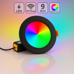 LED Einbau Panel schwarz MiBoxer FUT061 RGB+CCT Rund 9 Watt Ø138mm 2.4GHz WiFi ready