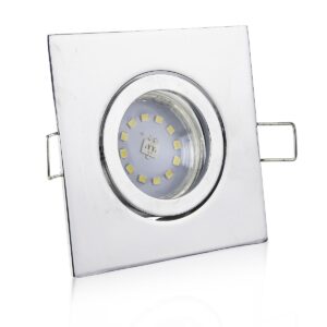 LED Einbaustrahler 230V ohne Trafo | Neutralweiß 4000K | eckig | chromfarbig | schwenkbar