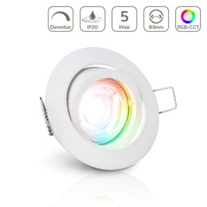 LED Einbaustrahler 230V ohne Trafo | RGB+CCT | rund | weiß | schwenkbar