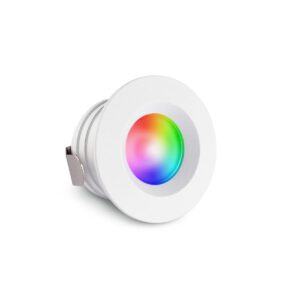 Mini LED Einbaustrahler 12V Weiß IP44 RGB+2700K 3 Watt Einbaudurchmesser 30 mm