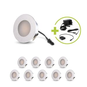 Mini LED Einbaustrahler 4000K Neutralweiß rund 12V 1,2W IP20 Ausschnitt Ø32mm 10er Set