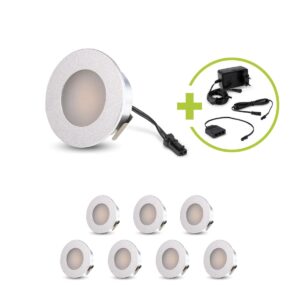 Mini LED Einbaustrahler 4000K Neutralweiß rund 12V 1,2W IP20 Ausschnitt Ø32mm 8er Set