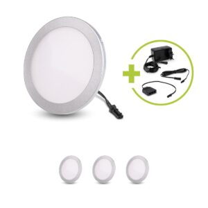 Mini LED Panel rund 3W | 12V | IP20 | Warmweiß 3000K | Ø100mm | Anzahl: 4x