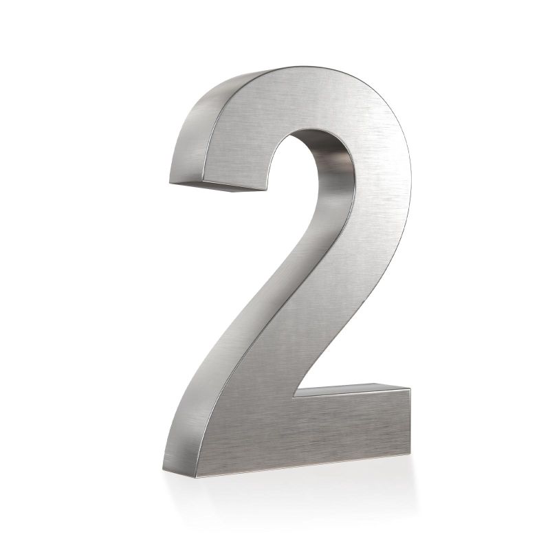 Edelstahl Hausnummer silber V2A