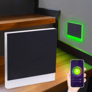 Smart Home LED Treppenbeleuchtung Unterputz schwarz eckig RGB+CCT Lichtaustritt Orbis