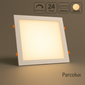 LED Einbau Panel IP20 eckig weiß dimmbar Warmweiß 3000K 24W 300x300 mm