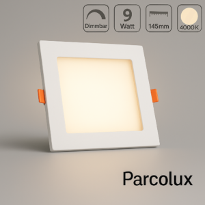LED Einbau Panel eckig weiß dimmbar – Neutralweiß 4000K, 9W, 145×145 mm