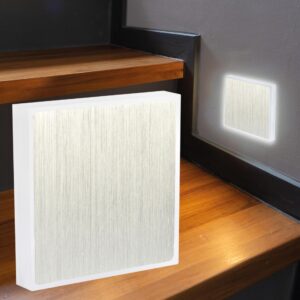 LED Treppenstufenbeleuchtung eckig Alu-gebürstet – Neutralweiß 4000K – 1,5W – Halo-Lichtaustritt – 230V
