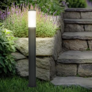 Pollerleuchte 80cm anthrazit für außen – E27-Fassung, ohne Leuchtmittel – Wetterfest & stilvoll