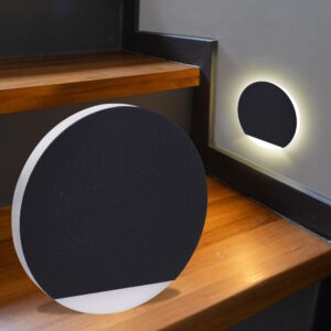 Runde LED-Treppenstufenbeleuchtung Schwarz – CCT 1,5W mit Orbis-Lichtaustritt