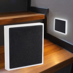 Treppenstufenbeleuchtung Unterputz eckig schwarz – 230V, 1,5W, Neutralweiß 4000K – Halo-Lichtaustritt