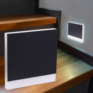 Treppenstufenbeleuchtung Unterputz eckig schwarz – Kaltweiß 1,5W – Lichtaustritt Orbis – 230V