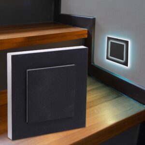 Treppenstufenbeleuchtung eckig schwarz – CCT 1,5W – Doppio-Lichtaustritt-2