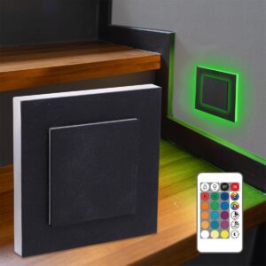 Treppenstufenbeleuchtung eckig schwarz - RGB+CCT 2W - Lichtaustritt-Doppio