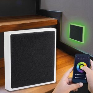 ⭐🌧️ Smart Home Treppenstufenbeleuchtung außen – eckig, schwarz, RGB+CCT, 3W – Lichtaustritt Halo – IP44 für Außentreppen