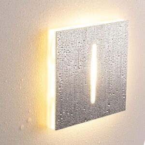 ⭐🌧️ Treppenstufenbeleuchtung außen 68mm – eckig, Alu gebürstet, warmweiß – Lichtaustritt Fokus – IP44 für Außentreppen