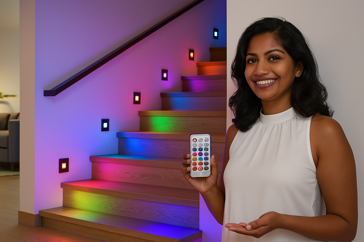 RGB-Farbwechsel-Treppenstufenbeleuchtung-mit-Fernbedienung