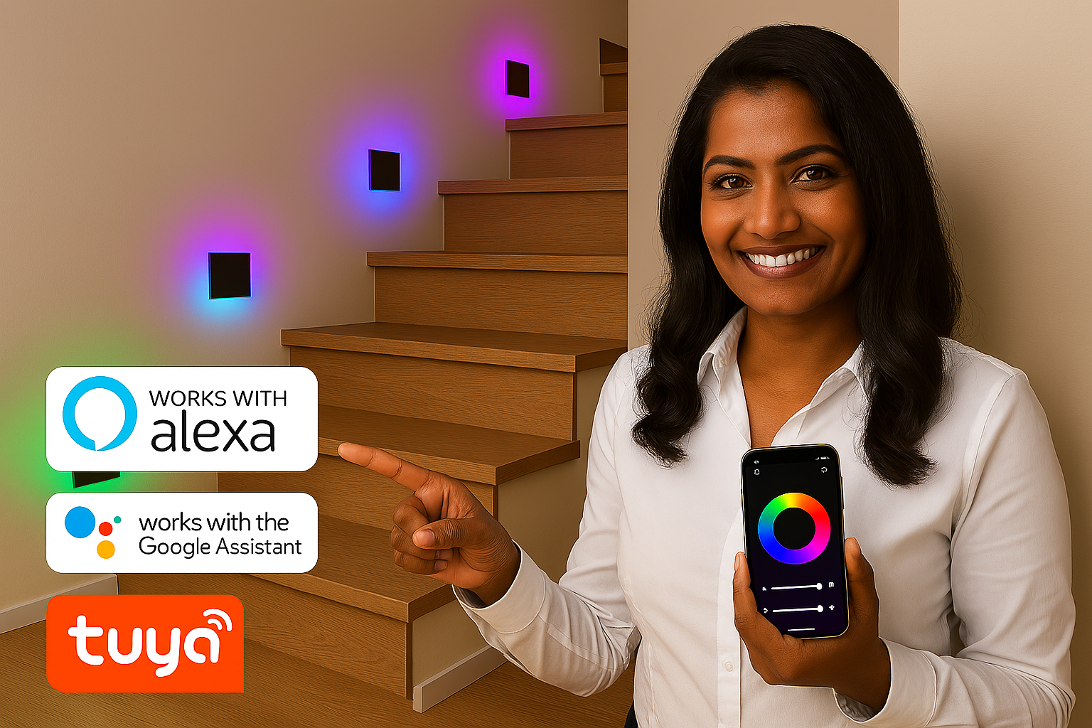 Smart Home Treppenstufenbeleuchtung RGB+CCT