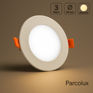 LED Einbau Panel rund weiss - Lichtfarbe: Neutralweiß 4000K - Ausführung: 3W Ø85mm Ausschnitt Ø75mm