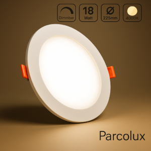 LED Einbau Panel rund weiss dimmbar - Lichtfarbe: Neutralweiß 4000K - Ausführung: 18W Ø225mm Ausschnitt Ø205mm