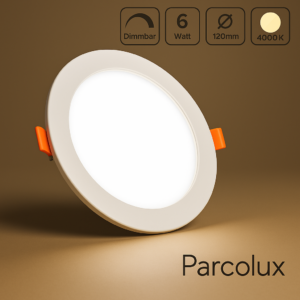 LED Einbau Panel rund weiss dimmbar - Lichtfarbe: Neutralweiß 4000K - Ausführung: 6W Ø120mm Ausschnitt Ø105mm