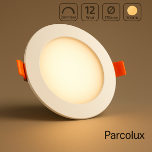 LED Einbau Panel rund weiss dimmbar - Lichtfarbe: Warmweiß 3000K - Ausführung: 12W Ø170mm