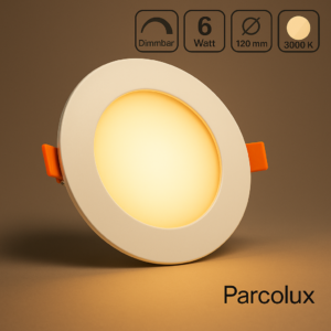 LED Einbau Panel rund weiss dimmbar - Lichtfarbe: Warmweiß 3000K - Ausführung: 6W