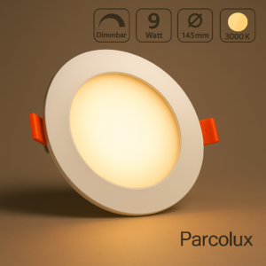 LED Einbau Panel rund weiss dimmbar - Lichtfarbe: Warmweiß 3000K - Ausführung: 9W Ø145mm Ausschnitt Ø135mm